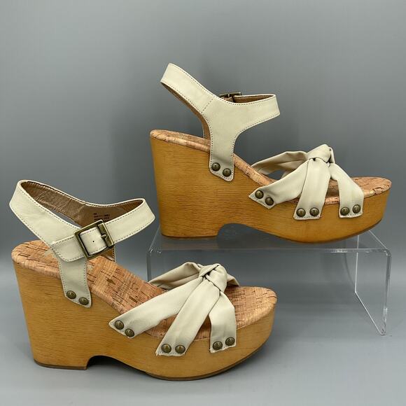 NEW Korks Women’s Dawson Platform Wedge Sandals Beige Size 9M - Picture 1 of 11